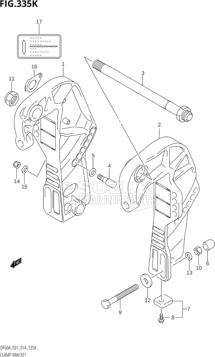 CLAMP BRACKET (DF60AQH:E40)