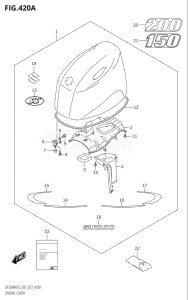 15004F-140001 (2021) 150hp E03-USA (DF150AST) DF150AST drawing ENGINE COVER (020,021,022)