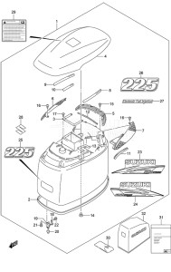 Outboard DF 225 drawing Engine Cover (Black)