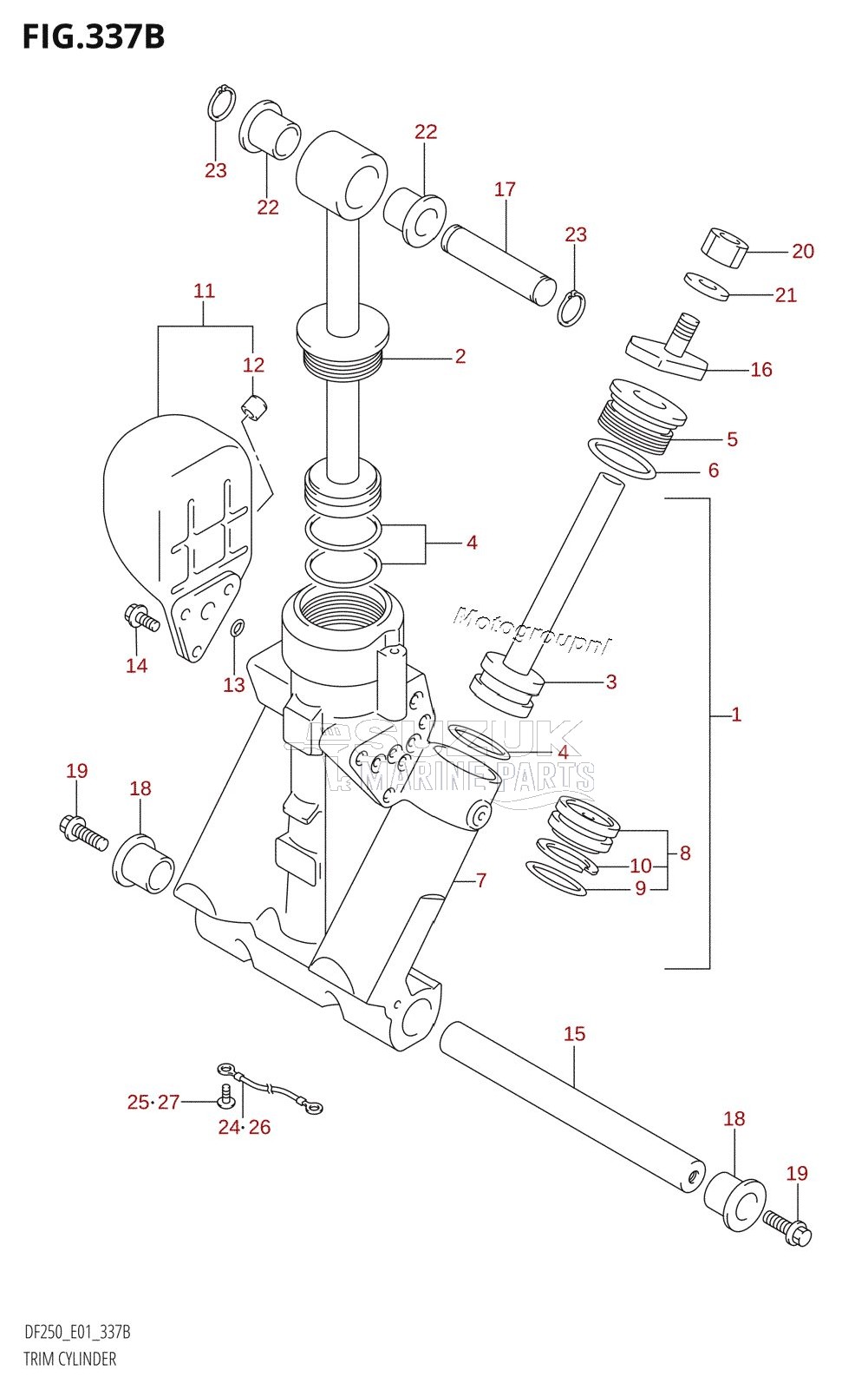 TRIM CYLINDER (L-TRANSOM)