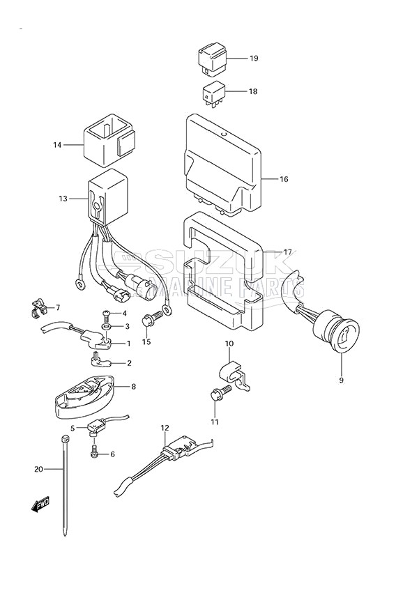 PTT Switch/Engine Control Unit (DF 250S)