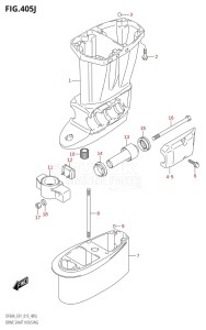 04003F-510001 (2005) 40hp E01 E13-Gen. Export 1 -  SE  Asia (DF40A  DF40AQH  DF40AST  DF40ATH) DF40A drawing DRIVE SHAFT HOUSING (DF60AQH:E01)