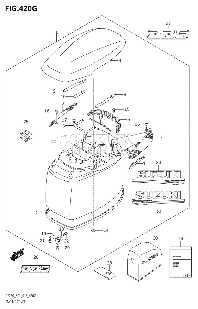 ENGINE COVER (DF225T:E40,DF225Z:E40)