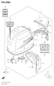 DF175Z From 17501Z-880001 (E01)  2008 drawing ENGINE COVER ((DF150T,DF150Z):(K6,K7,K8,K9),DF150WT:(K7,K8,K9))