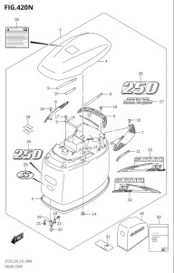 25004F-510001 (2005) 250hp E03-USA (DF250ST  DF250T  DF250Z) DF250T drawing ENGINE COVER (DF250ST:E03)