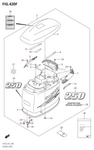 DF250 From 25003F-010001 (E01 E40)  2010 drawing ENGINE COVER ((DF250T,DF250Z):(K10,011))