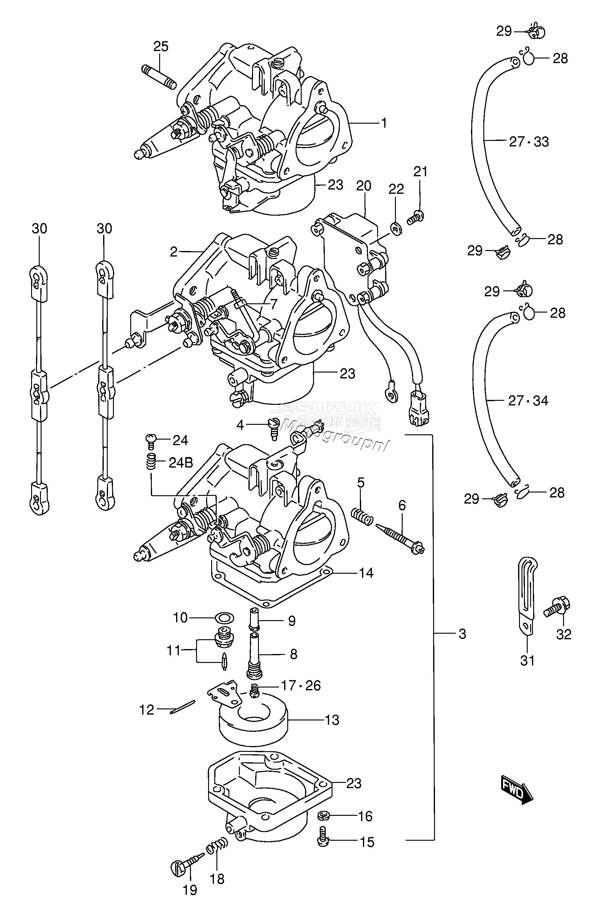 CARBURETOR (DT75TC,WT,WQ,WHQ)