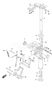 Outboard DF 9.9B drawing Swivel Bracket - Remote Control w/Power Tilt