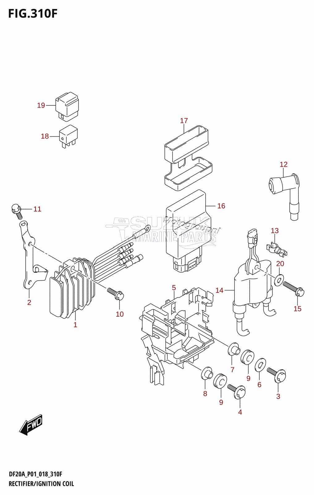 RECTIFIER /​ IGNITION COIL (DF20A:P40)