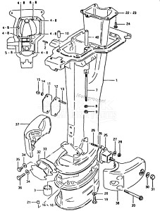 DT25 From 2501-100000 ()  1988 drawing DRIVESHAFT HOUSING