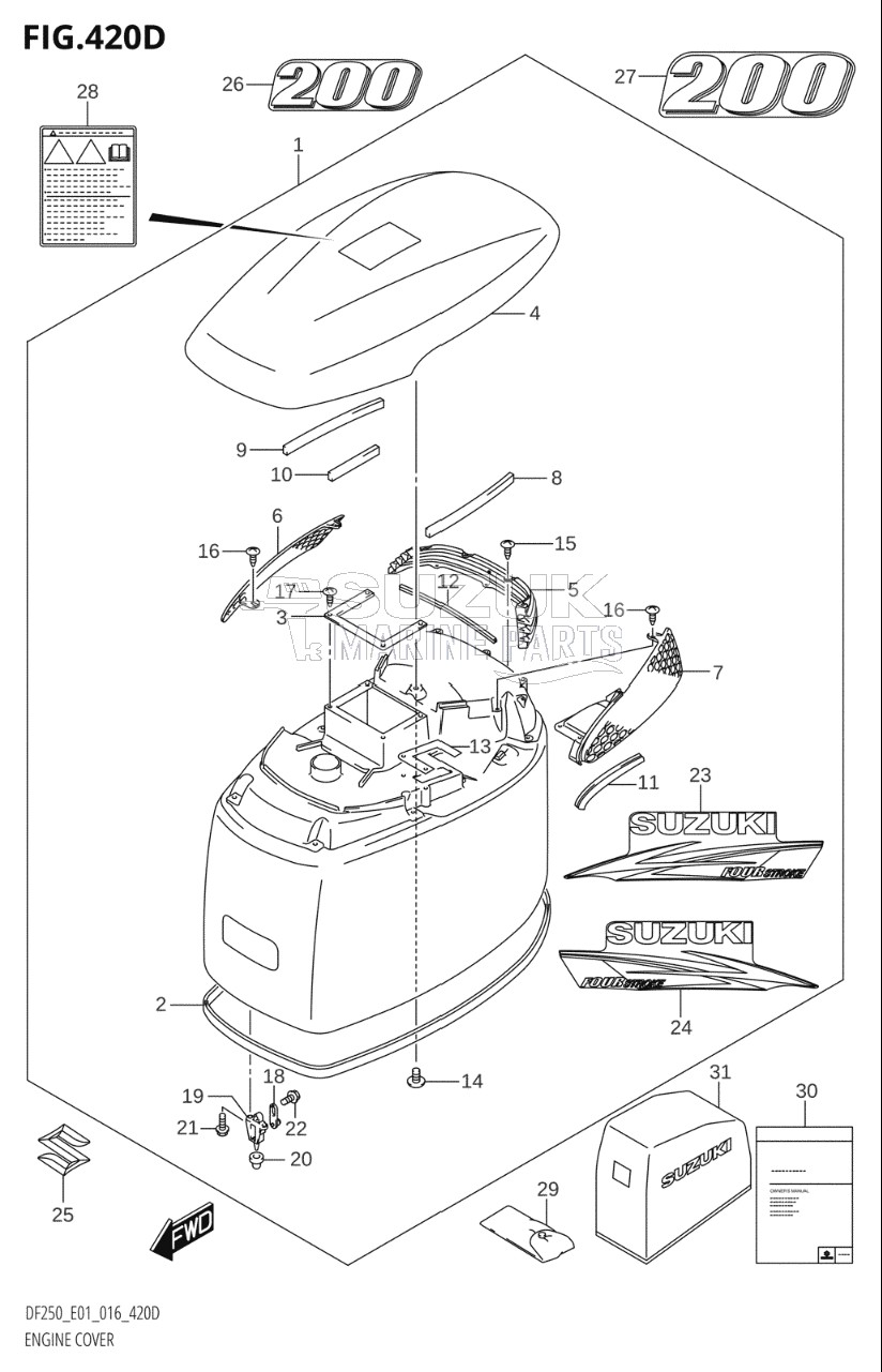 ENGINE COVER (DF200T:E40,DF200Z:E40)