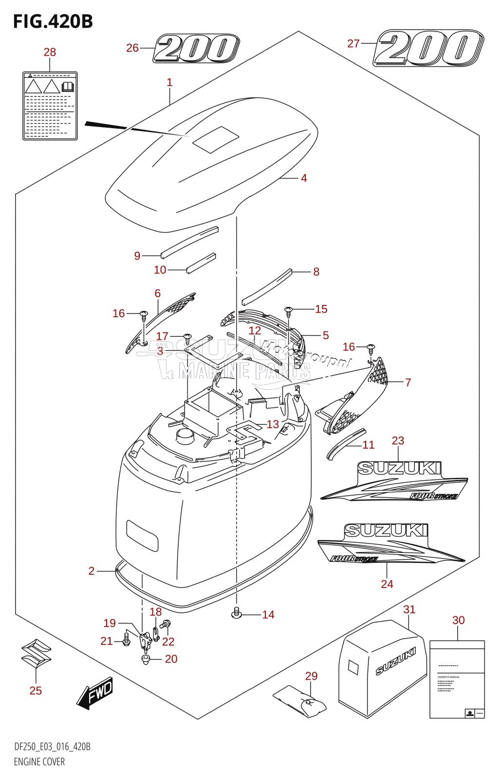 ENGINE COVER (DF200T:E03)