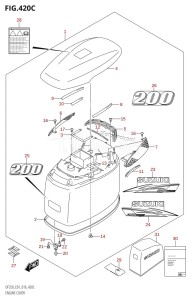 DF250 From 25003F-610001 (E01 E40)  2016 drawing ENGINE COVER (DF200T:E40,DF200Z:E40)