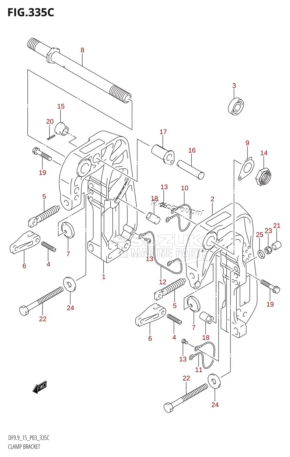 CLAMP BRACKET (DF9.9T,DF9.9TH)