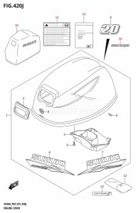 DF9.9B From 00995F-510001 (P03)  2015 drawing ENGINE COVER (DF20AR:P03)