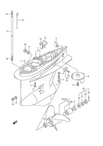 Outboard DF 150 drawing Gear Case