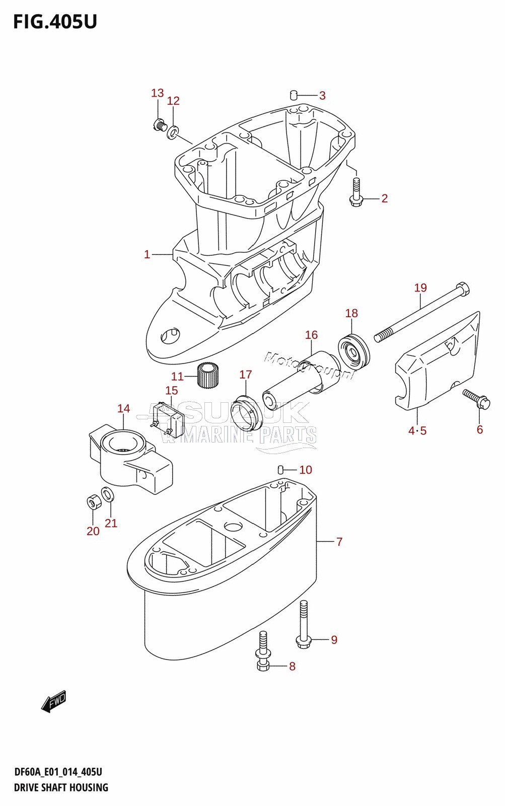 DRIVE SHAFT HOUSING (DF60AVTH:E40)