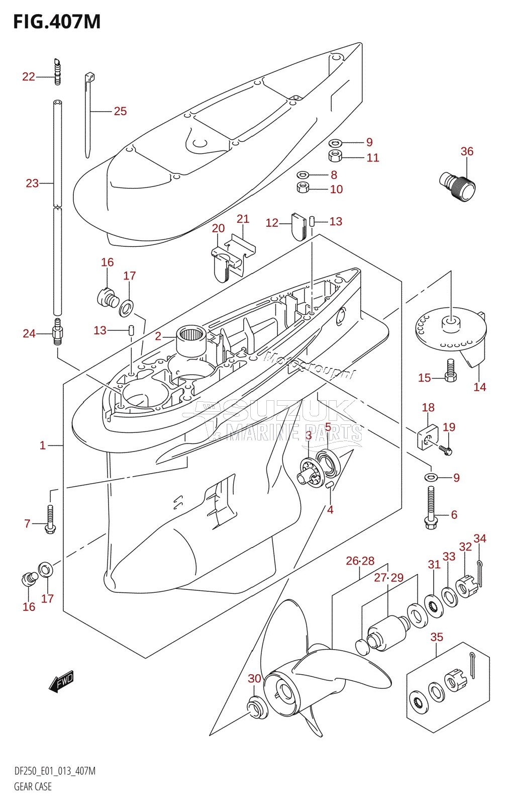 GEAR CASE (DF250Z:E40)