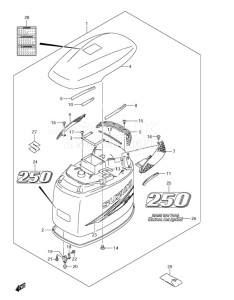 DF 250 drawing Engine Cover (2010 & Newer)