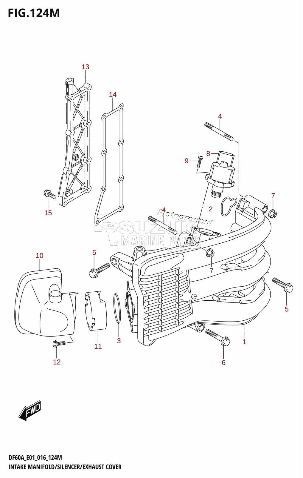 INTAKE MANIFOLD /​ SILENCER /​ EXHAUST COVER (DF60ATH:E40)