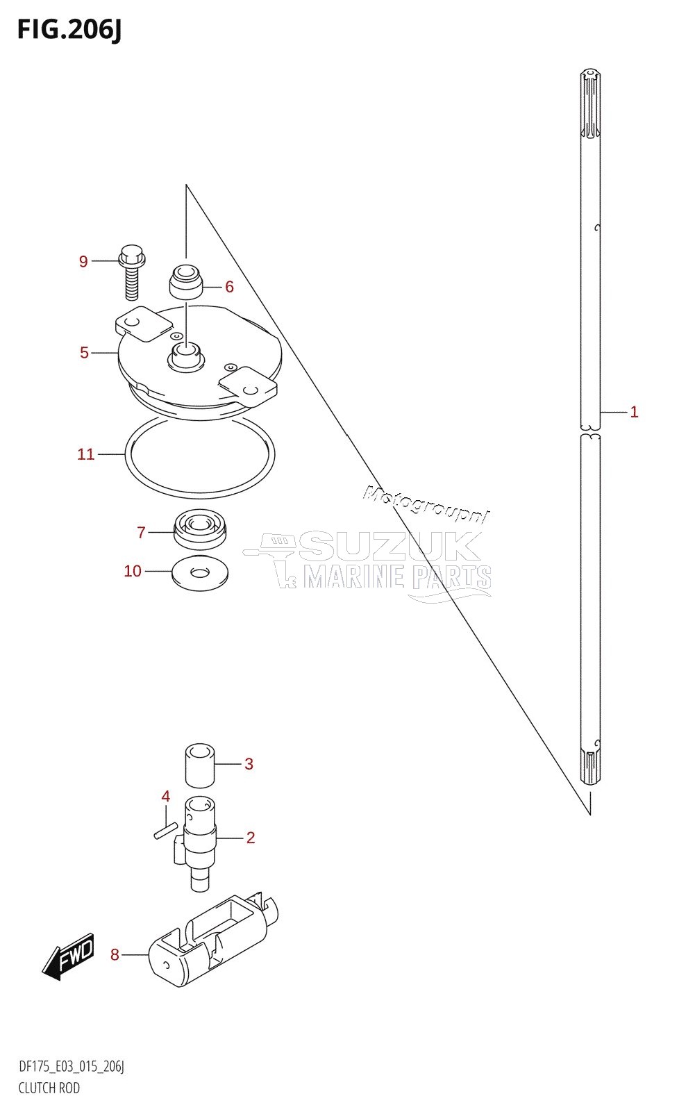 CLUTCH ROD (DF150ST:E03)