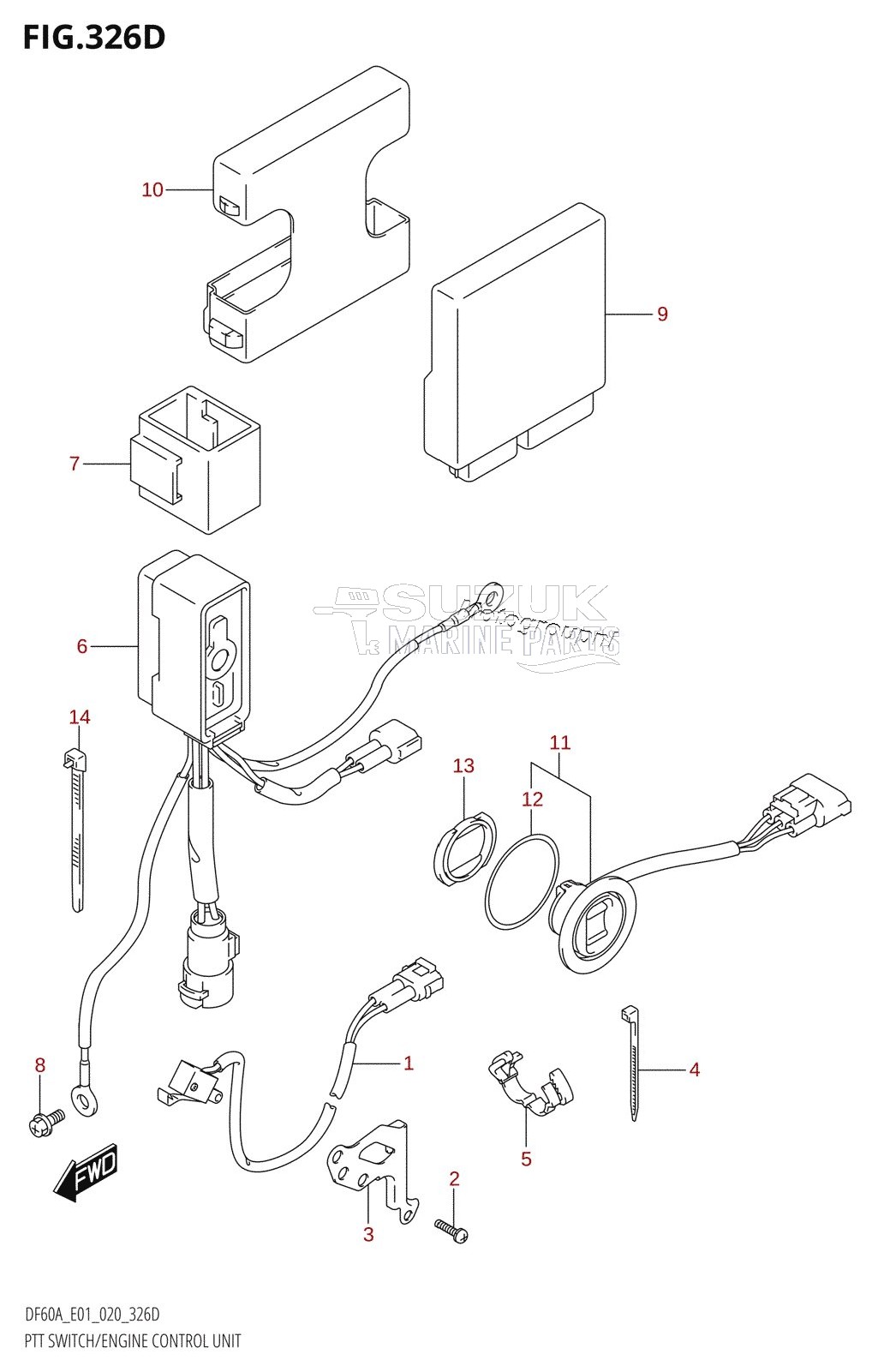 PTT SWITCH /​ ENGINE CONTROL UNIT (DF50A:E01,DF50ATH:E01)