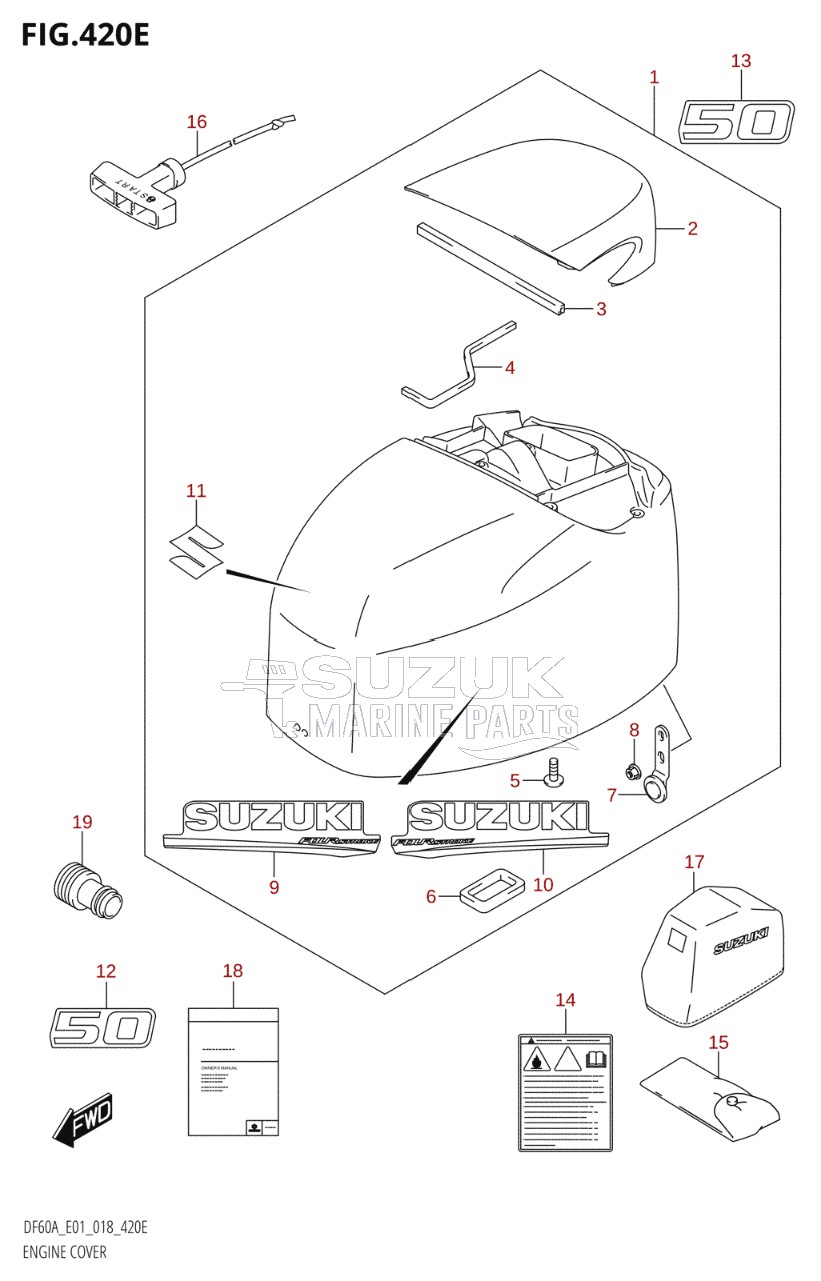 ENGINE COVER (DF50ATH:E01,DF50AVT:E01,DF50AVTH:E01)