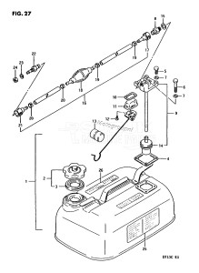 DT15C From 01502-351001 ()  1993 drawing FUEL TANK (STEEL /​ E28)