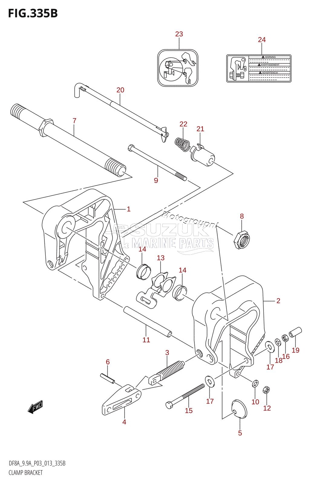 CLAMP BRACKET (DF8AR:P03)