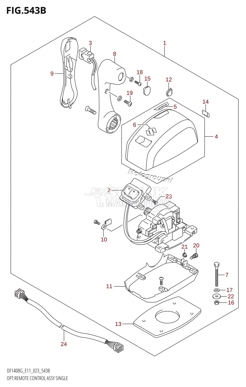 OPT:REMOTE CONTROL ASSY SINGLE (022,023)