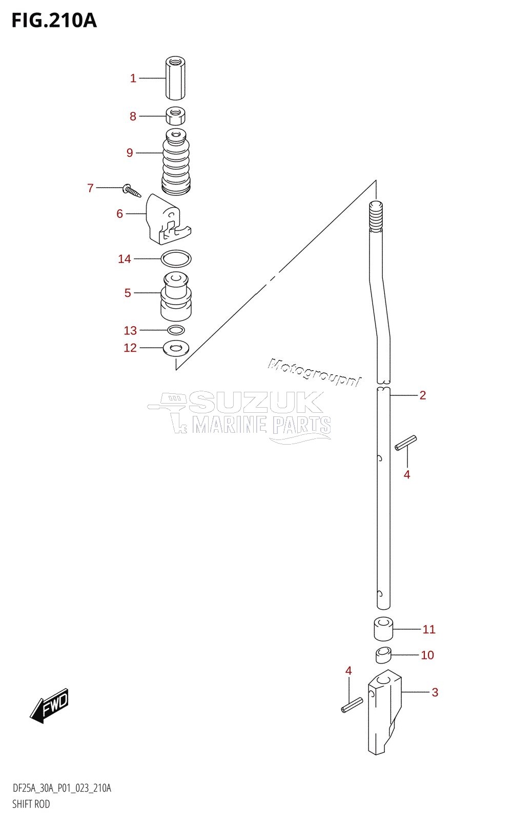 SHIFT ROD (DF25A,DF25AR,DF25AT,DF25ATH)