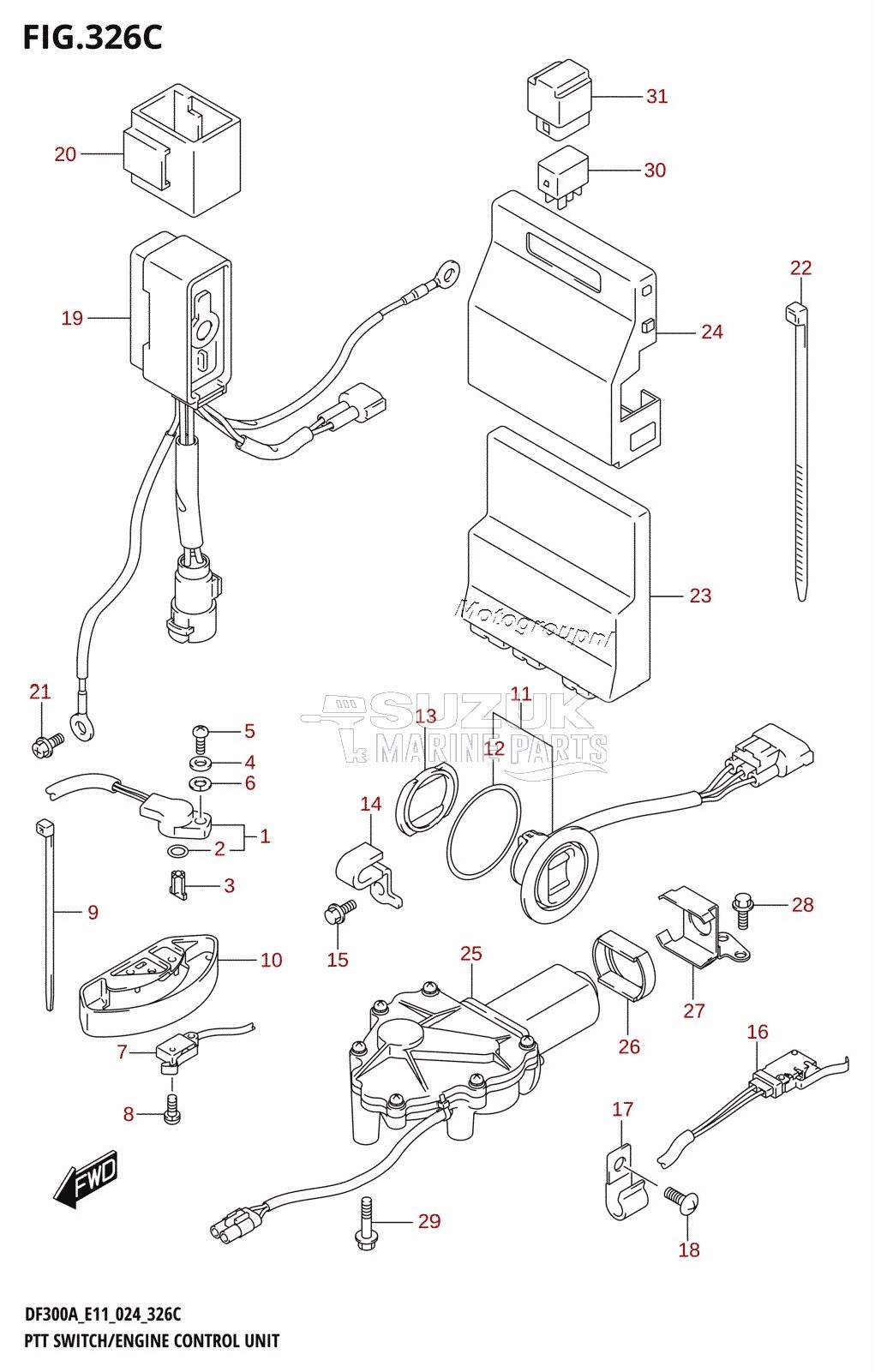 PTT SWITCH /​ ENGINE CONTROL UNIT (DF250A)