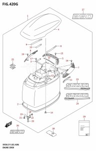 DF250 From 25003F-340001 (E11 E40)  2023 drawing ENGINE COVER ((DF250T,DF250Z):020)