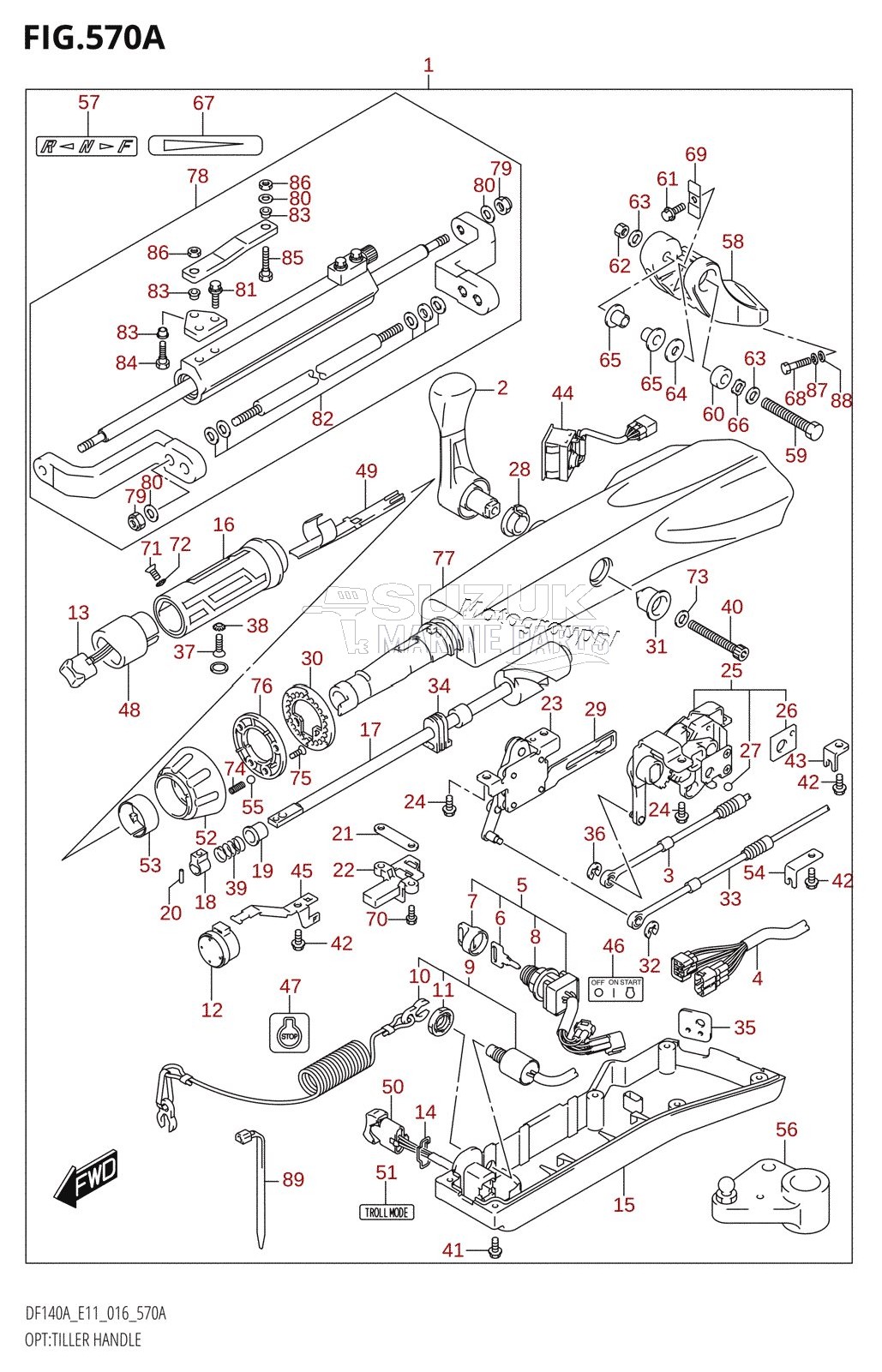 OPT:TILLER HANDLE (DF100AT:E11)