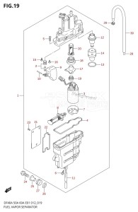 DF40A From 04004F-210001 (E34-Italy)  2012 drawing FUEL VAPOR SEPARATOR (DF40AQH E01)