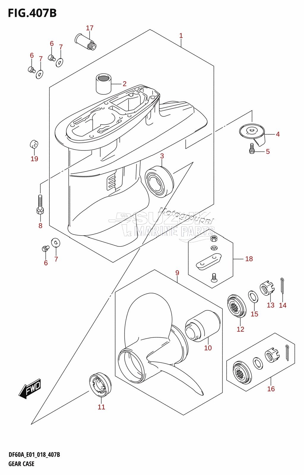 GEAR CASE ((DF40AQH,DF40ATH,DF50ATH):E01)