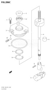 14002Z-110001 (2011) 140hp E03-USA (DF100BT  DF140Z) DF140Z drawing CLUTCH ROD (DF140Z,DF140WZ)