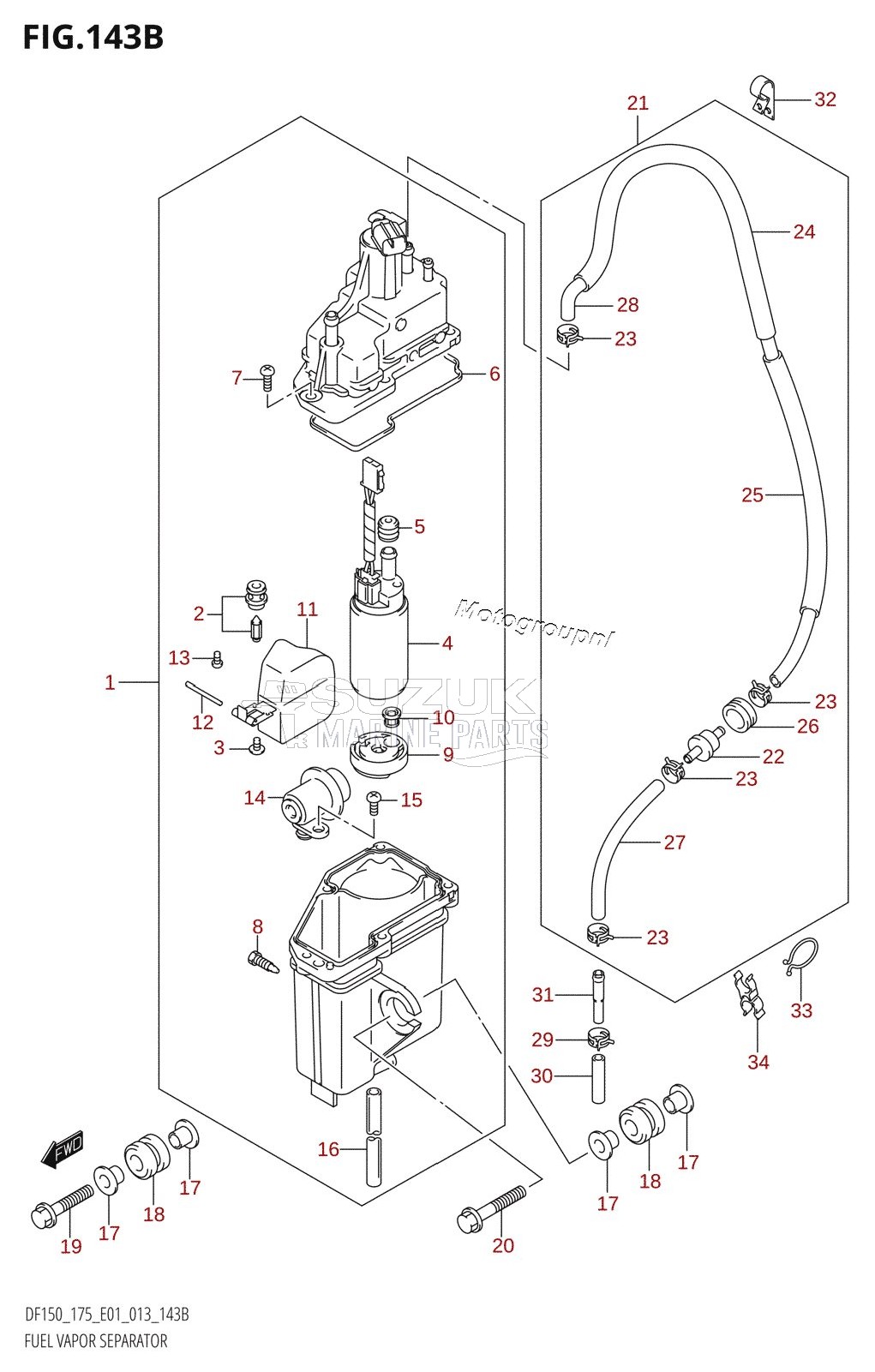 FUEL VAPOR SEPARATOR (DF150T:E40)