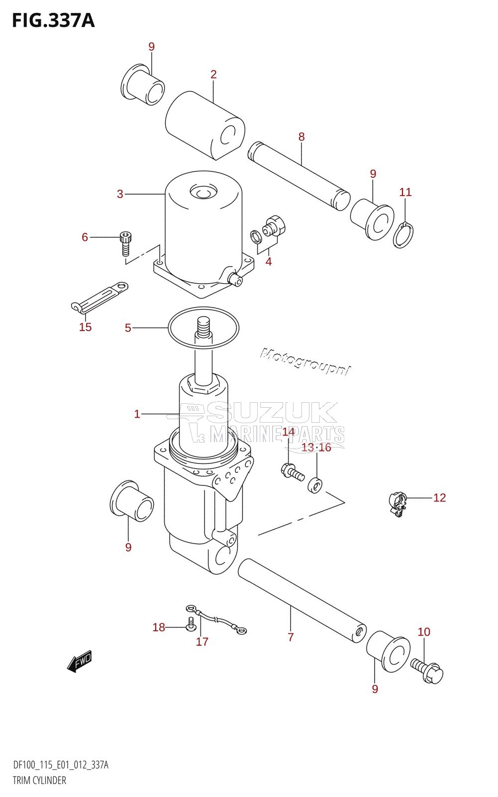 TRIM CYLINDER (DF100T:E01)