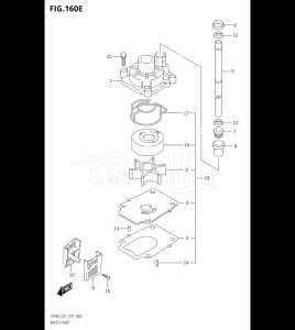 09003F-810001 (2018) 90hp E01 E40-Gen. Export 1 - Costa Rica (DF90AT  DF90ATH) DF90A drawing WATER PUMP (DF80A:E40)