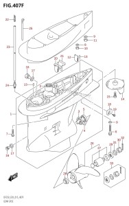 DF225T From 22503F-510001 (E03)  2015 drawing GEAR CASE (DF250Z:E03)