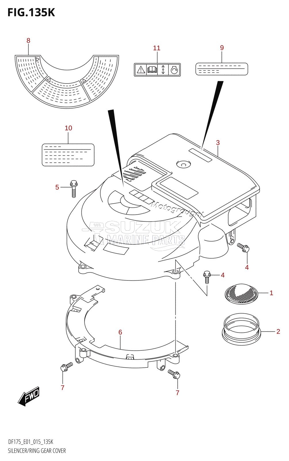 SILENCER /​ RING GEAR COVER (DF175T:E40)