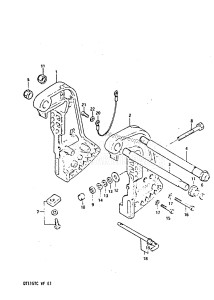 DT140 From 14002-506621 ()  1985 drawing CLAMP BRACKET (MODEL VE /​ VF)