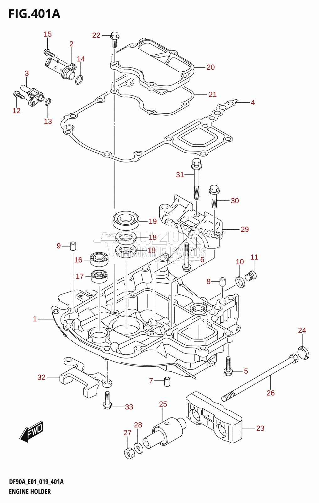 ENGINE HOLDER (DF70A,DF90A,DF100B)