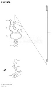 17502Z-210001 (2012) 175hp E01 E40-Gen. Export 1 - Costa Rica (DF175Z) DF175Z drawing CLUTCH ROD (DF150T:E01)