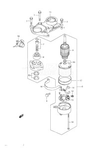 Outboard DF 70 drawing Starting Motor (1998-2000)