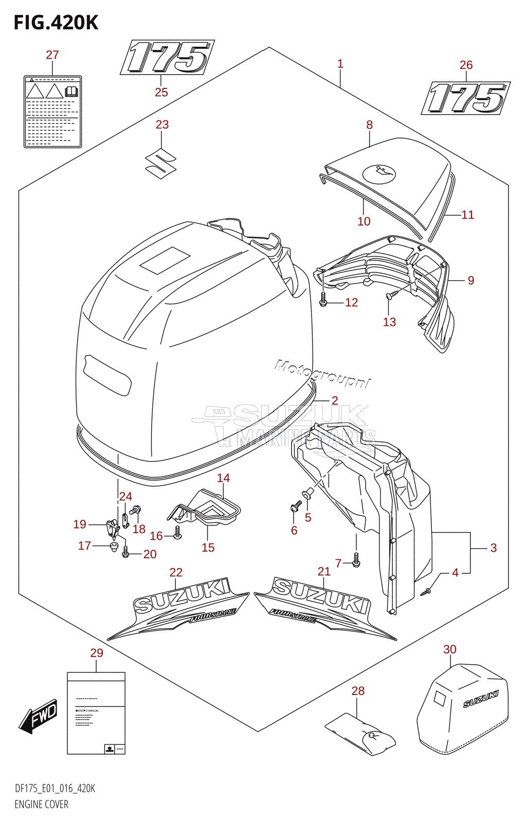 ENGINE COVER (DF175T:E01,DF175Z:E01)