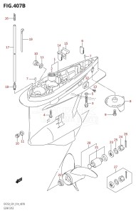 DF225Z From 22503Z-410001 (E01 E40)  2014 drawing GEAR CASE (DF200T:E40)