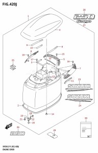 DF200Z From 20002Z-140001 (E01 E40)  2021 drawing ENGINE COVER ((DF250T,DF250Z):(022,023))