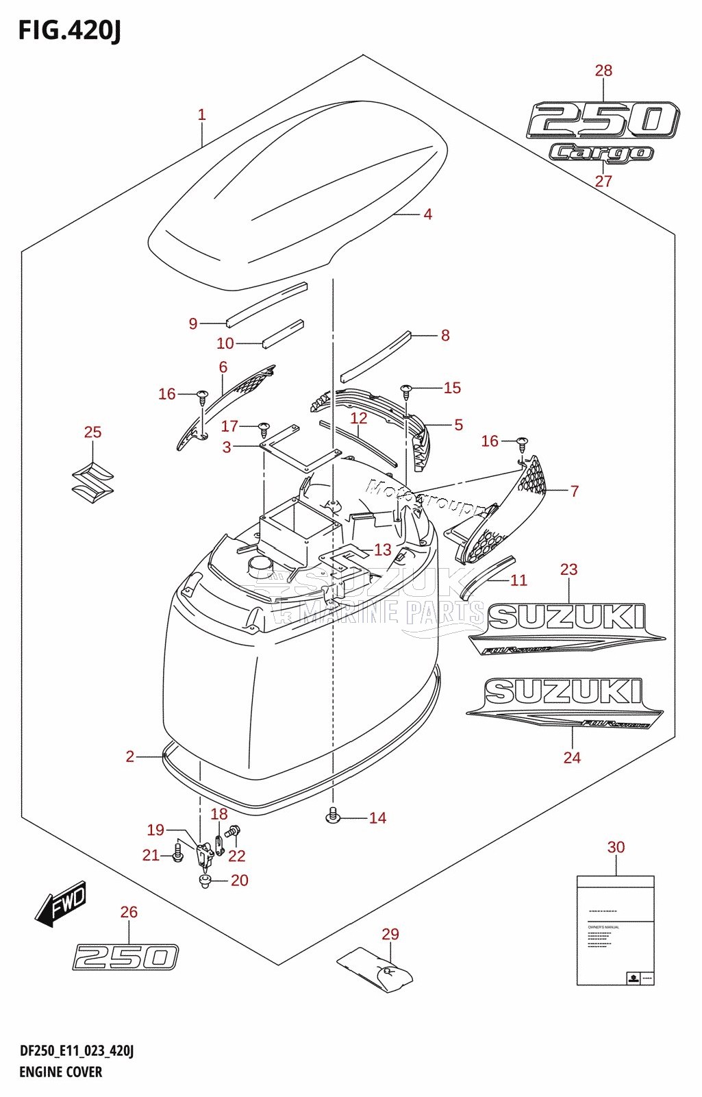 ENGINE COVER ((DF250T,DF250Z):(022,023))